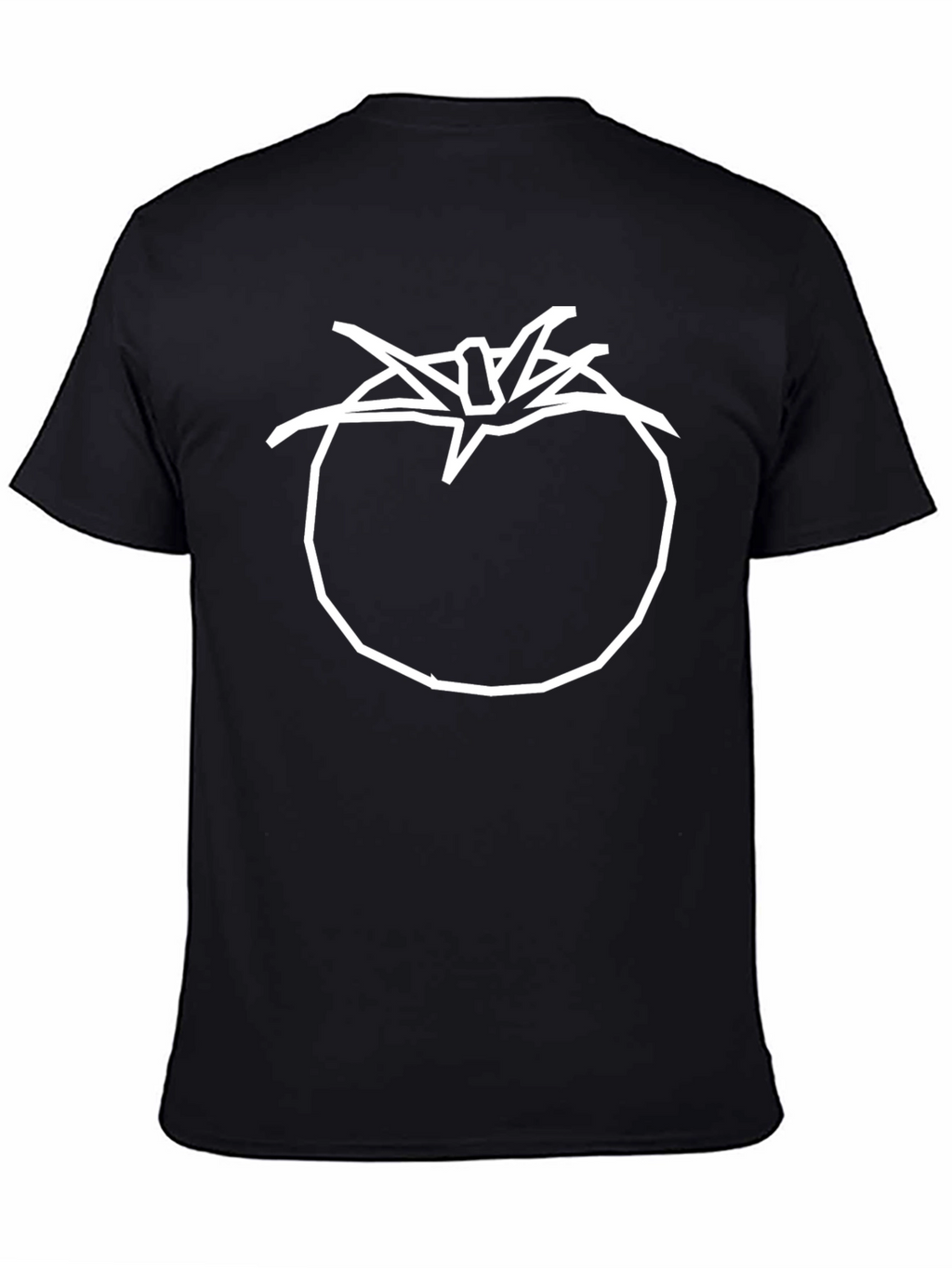 Tomato Graphic T-Shirt - Simple White Outline on Black