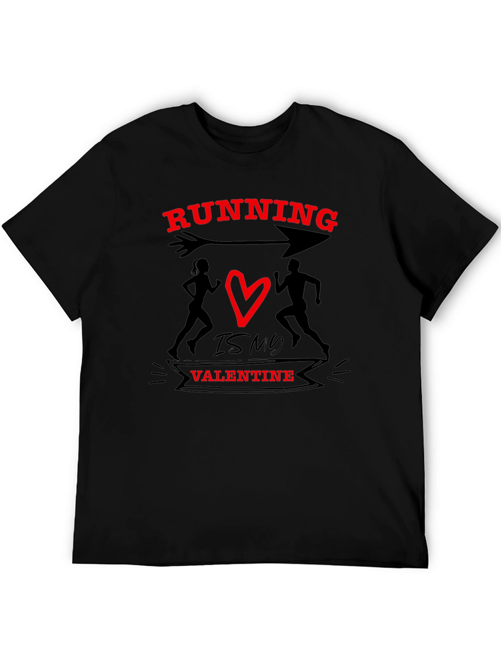 Running Valentines Day Graphic T-Shirt