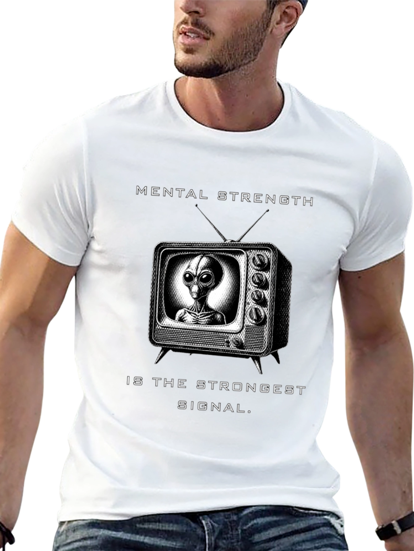 Mental Strength Alien TV Black T-Shirt