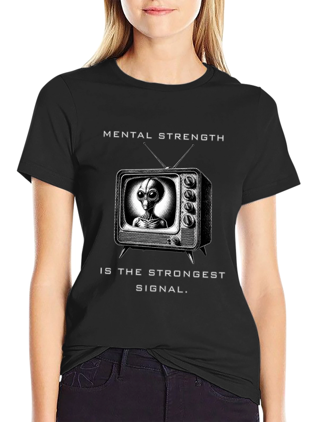 Mental Strength Alien TV Black T-Shirt