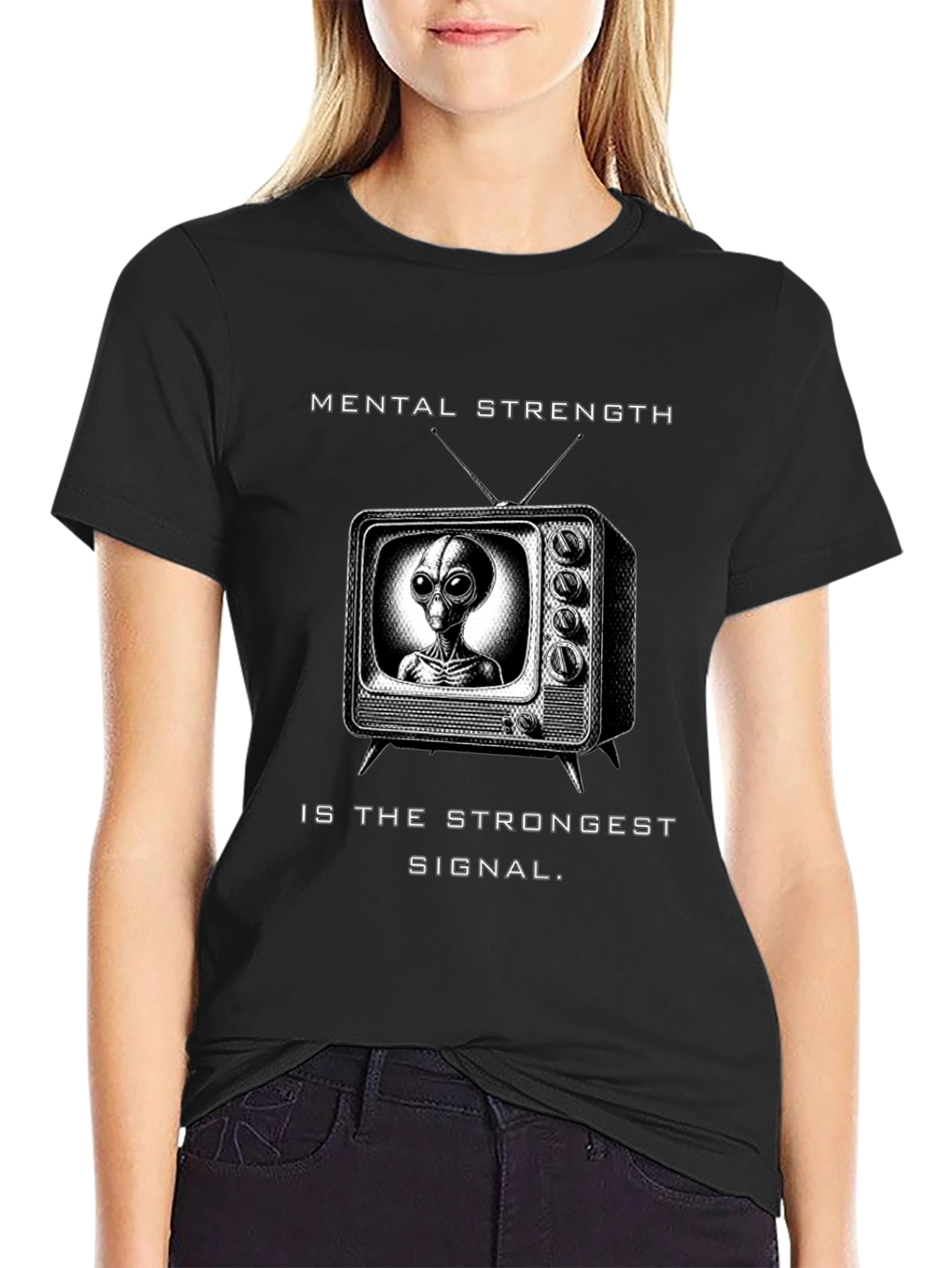 Mental Strength Alien TV Black T-Shirt