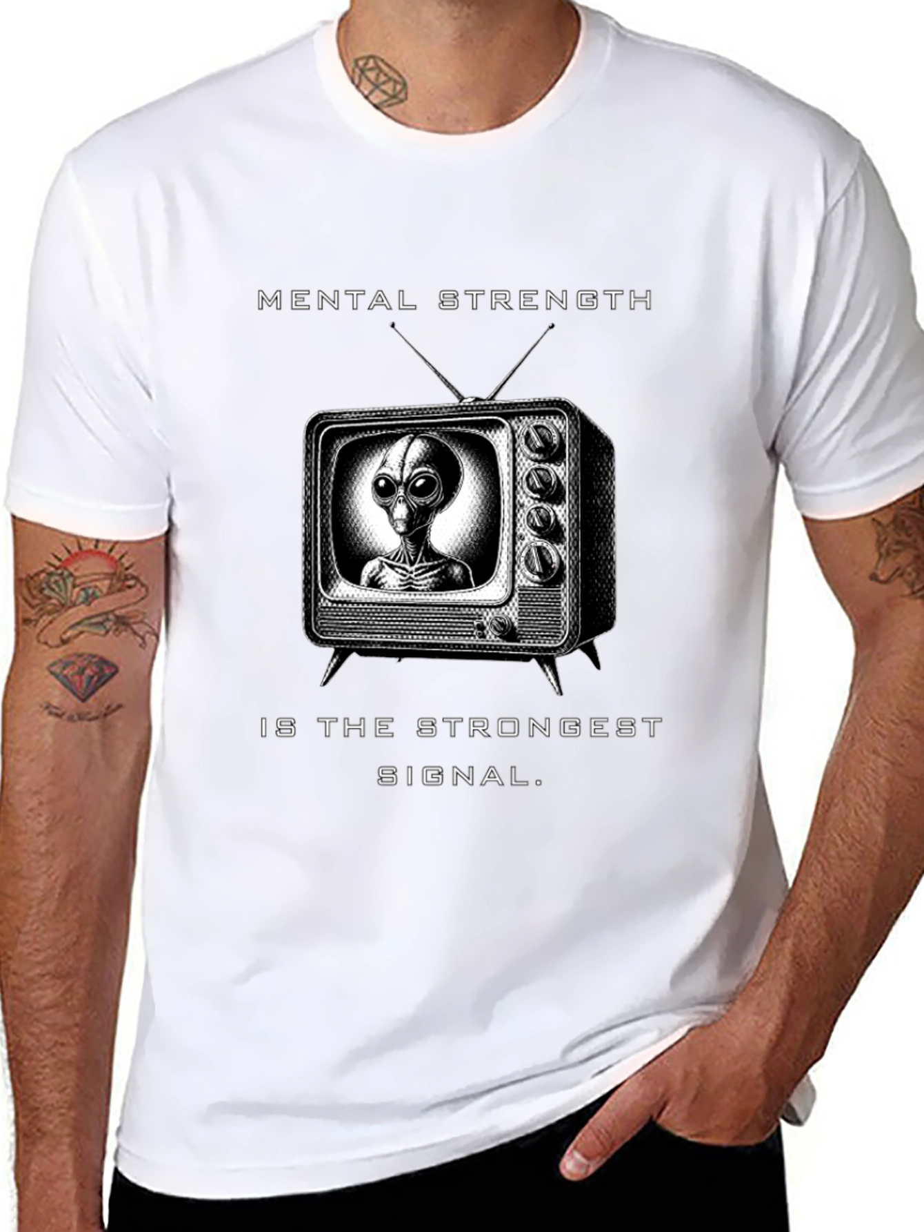 Mental Strength Alien TV Black T-Shirt