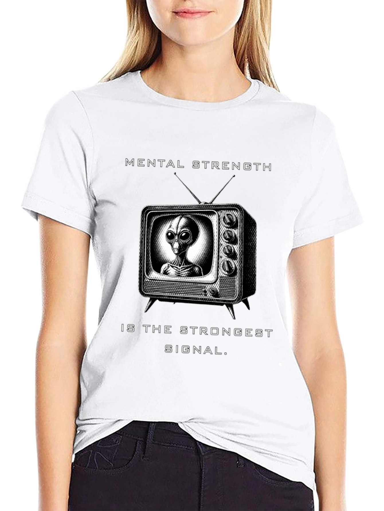 Mental Strength Alien TV Black T-Shirt