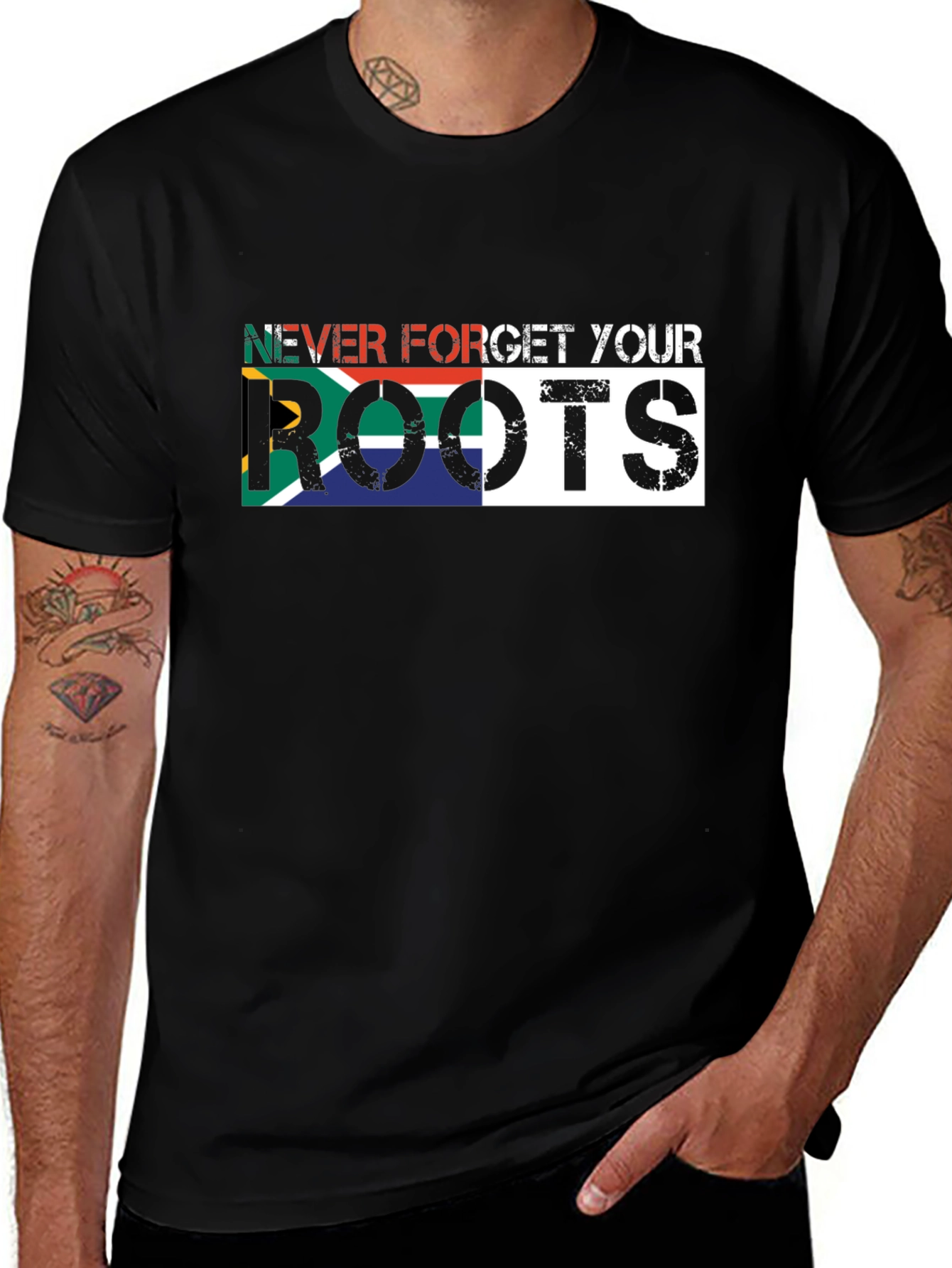South Africa Roots T-Shirt - Black