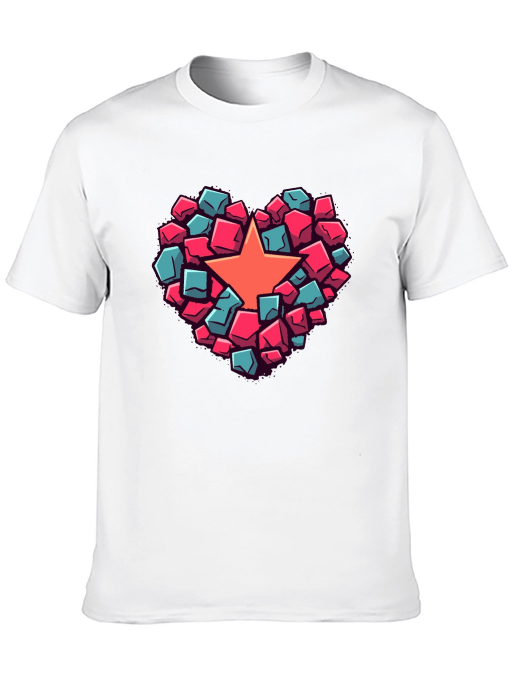 Heart Star Block Graphic T-Shirt