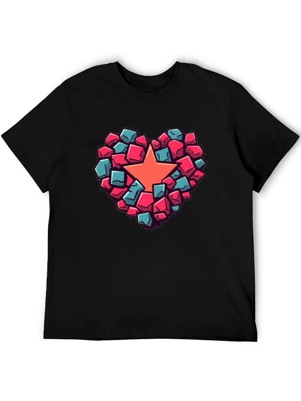 Heart Star Block Graphic T-Shirt