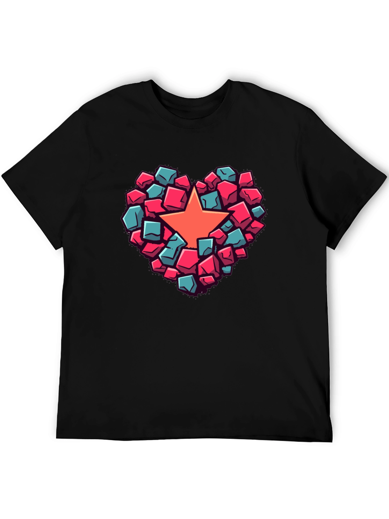 Heart Star Block Graphic T-Shirt