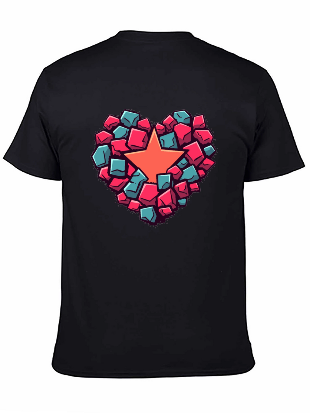 Heart Star Block Graphic T-Shirt