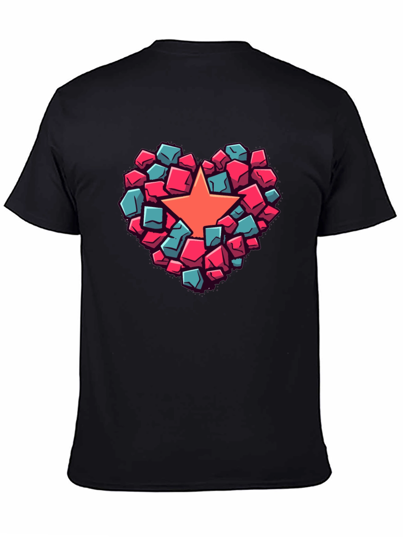 Heart Star Block Graphic T-Shirt