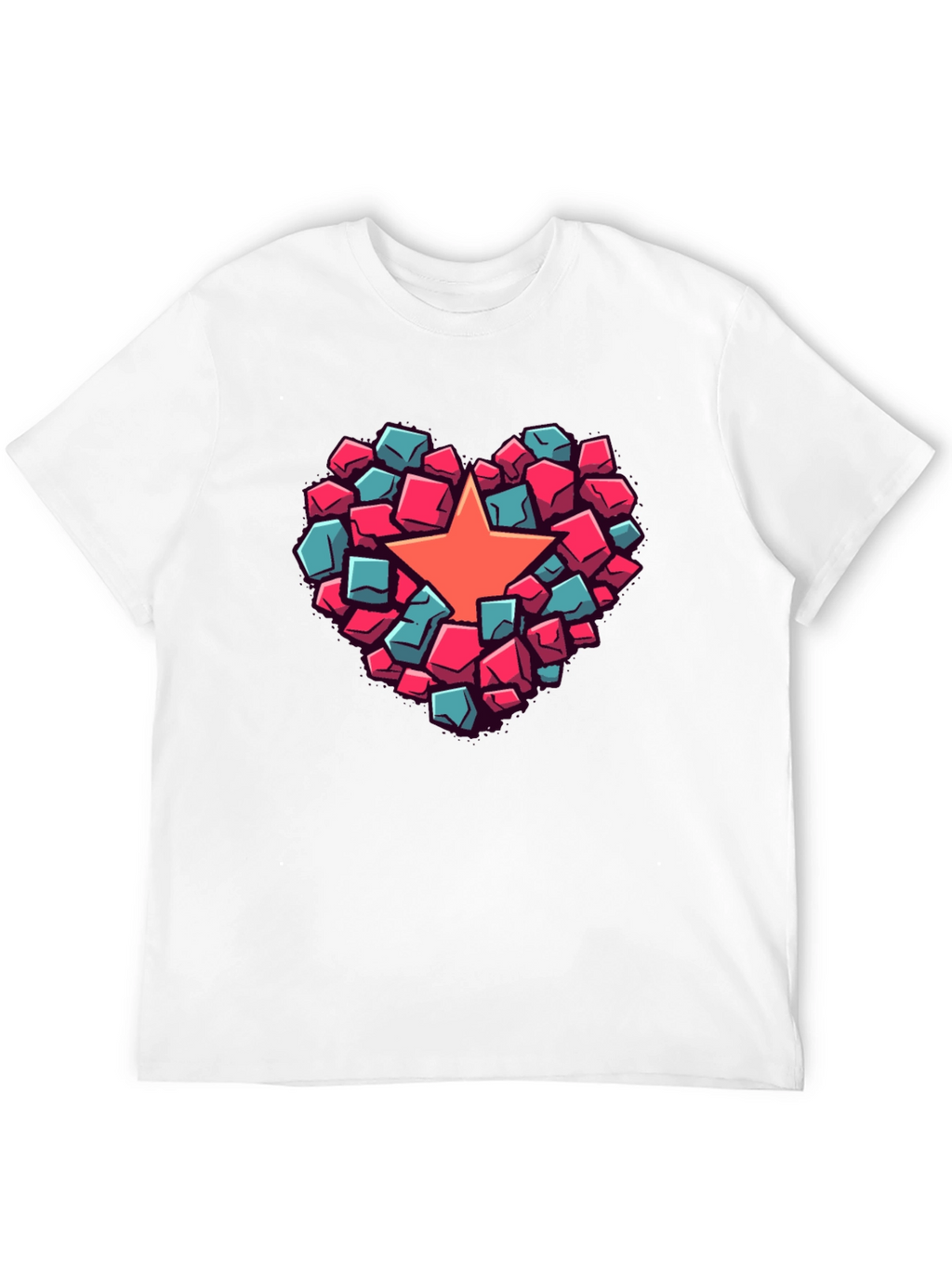 Heart Star Block Graphic T-Shirt