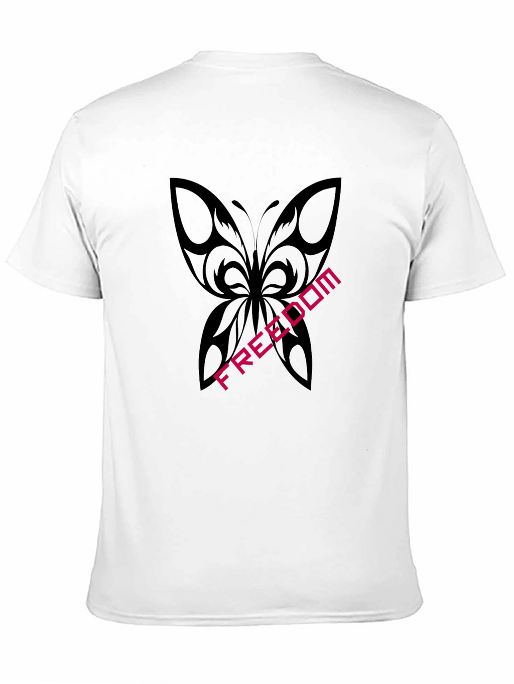 Freedom Butterfly Graphic Tee - Stylish Black T-Shirt