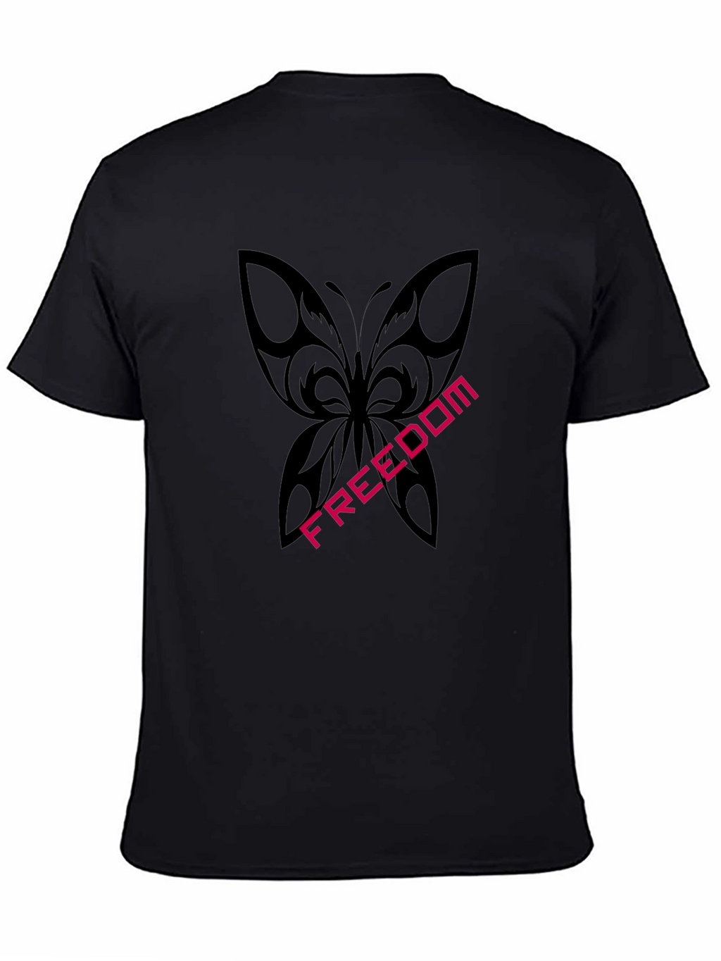 Freedom Butterfly Graphic Tee - Stylish Black T-Shirt