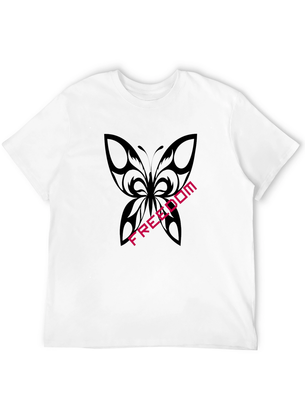 Freedom Butterfly Graphic Tee - Stylish Black T-Shirt