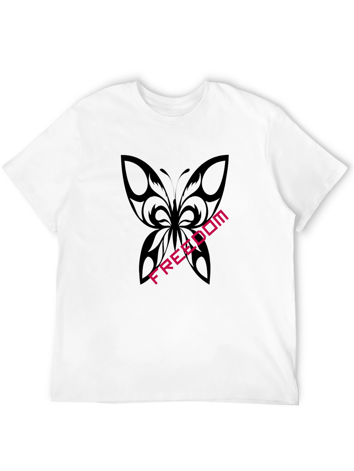 Freedom Butterfly Graphic Tee - Stylish Black T-Shirt