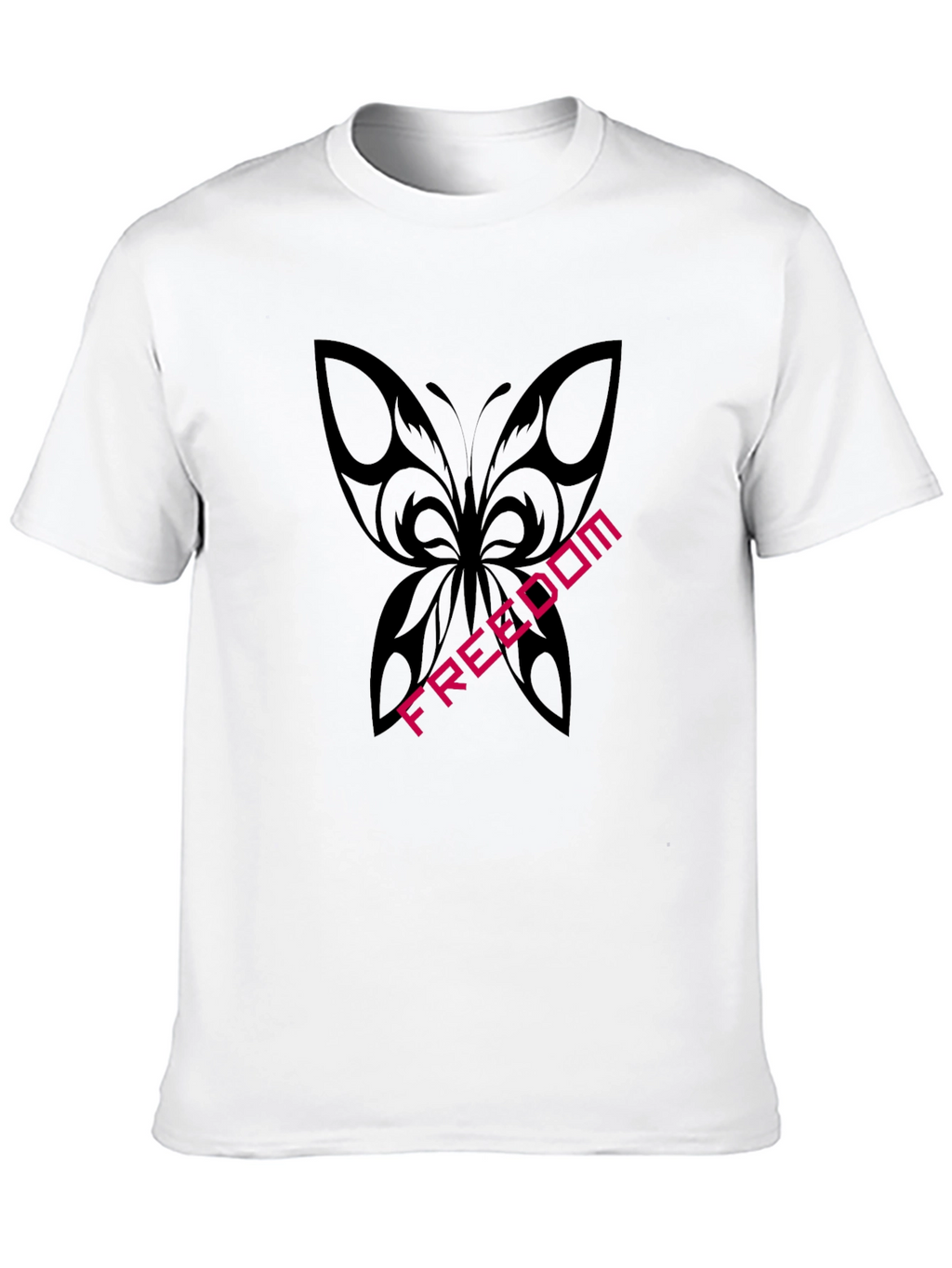 Freedom Butterfly Graphic Tee - Stylish Black T-Shirt