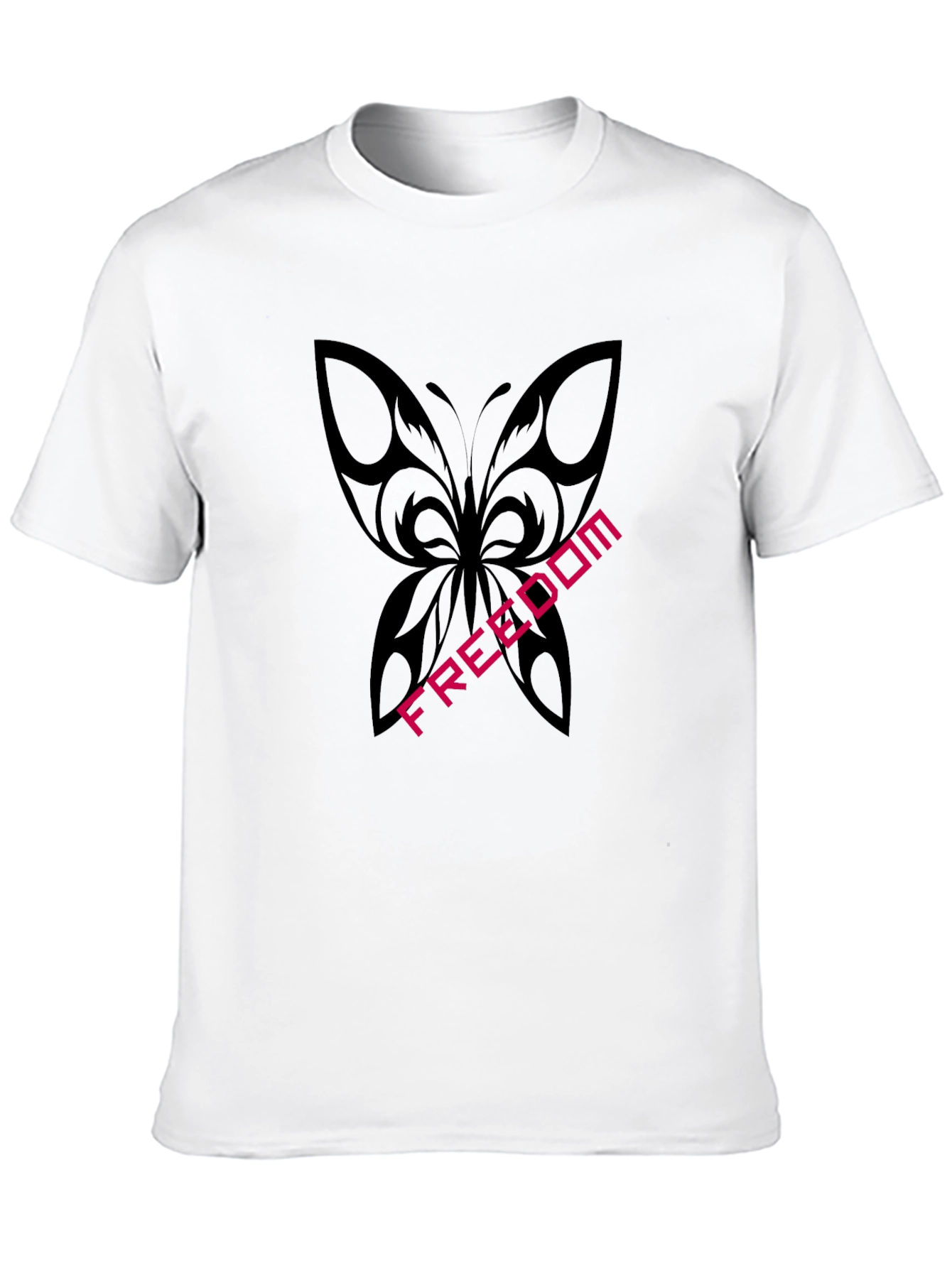 Freedom Butterfly Graphic Tee - Stylish Black T-Shirt