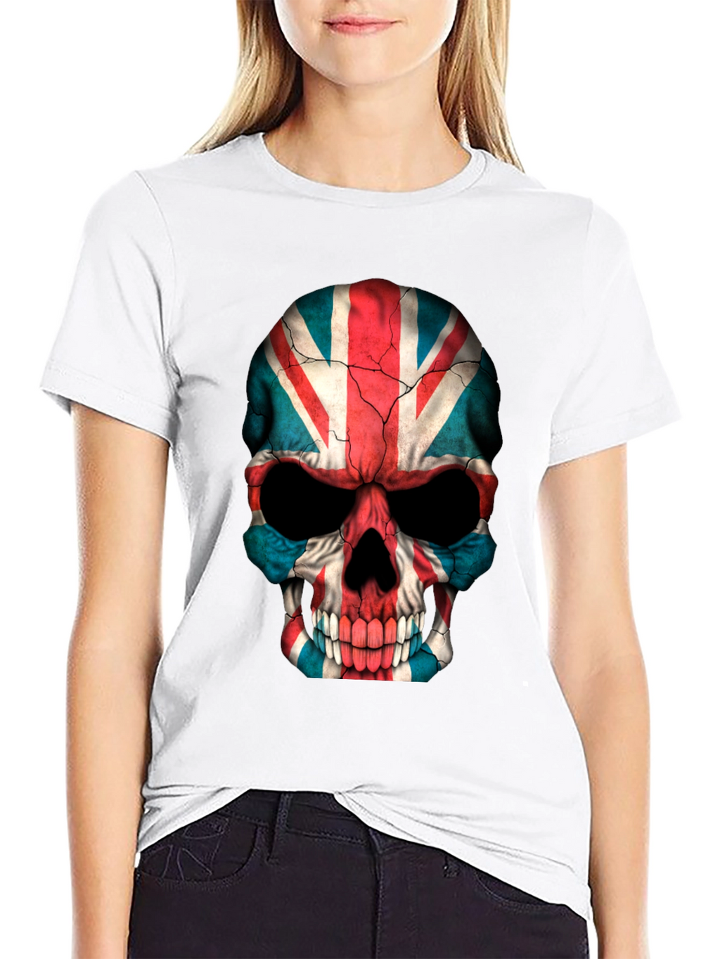 Union Jack Skull Graphic Tee - Black