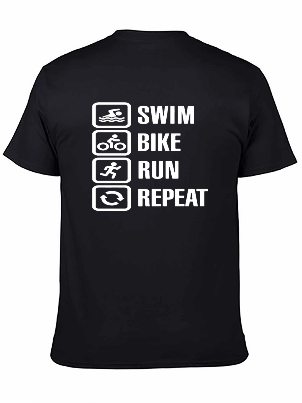 Swim Bike Run Repeat Black T-Shirt