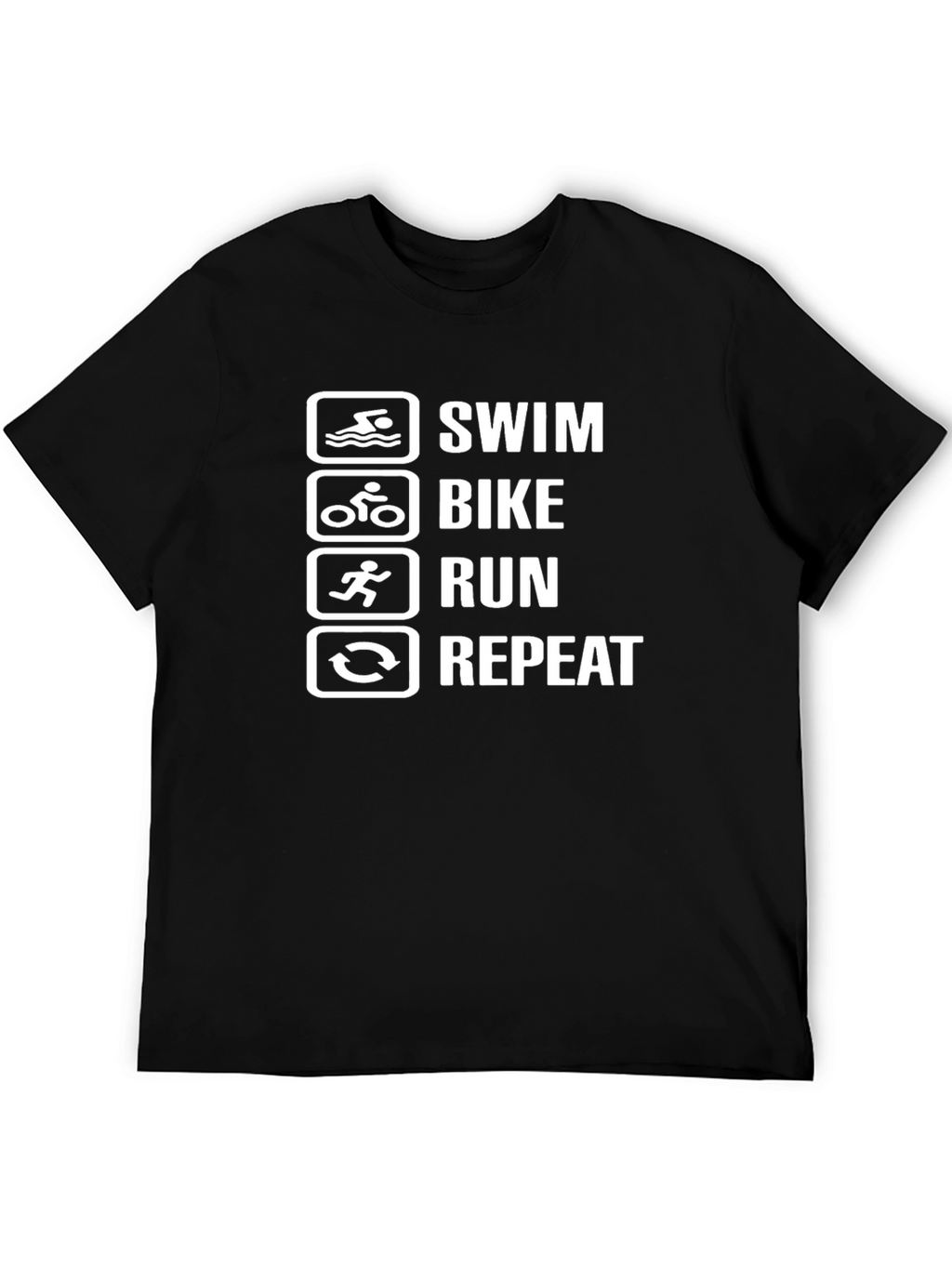 Swim Bike Run Repeat Black T-Shirt