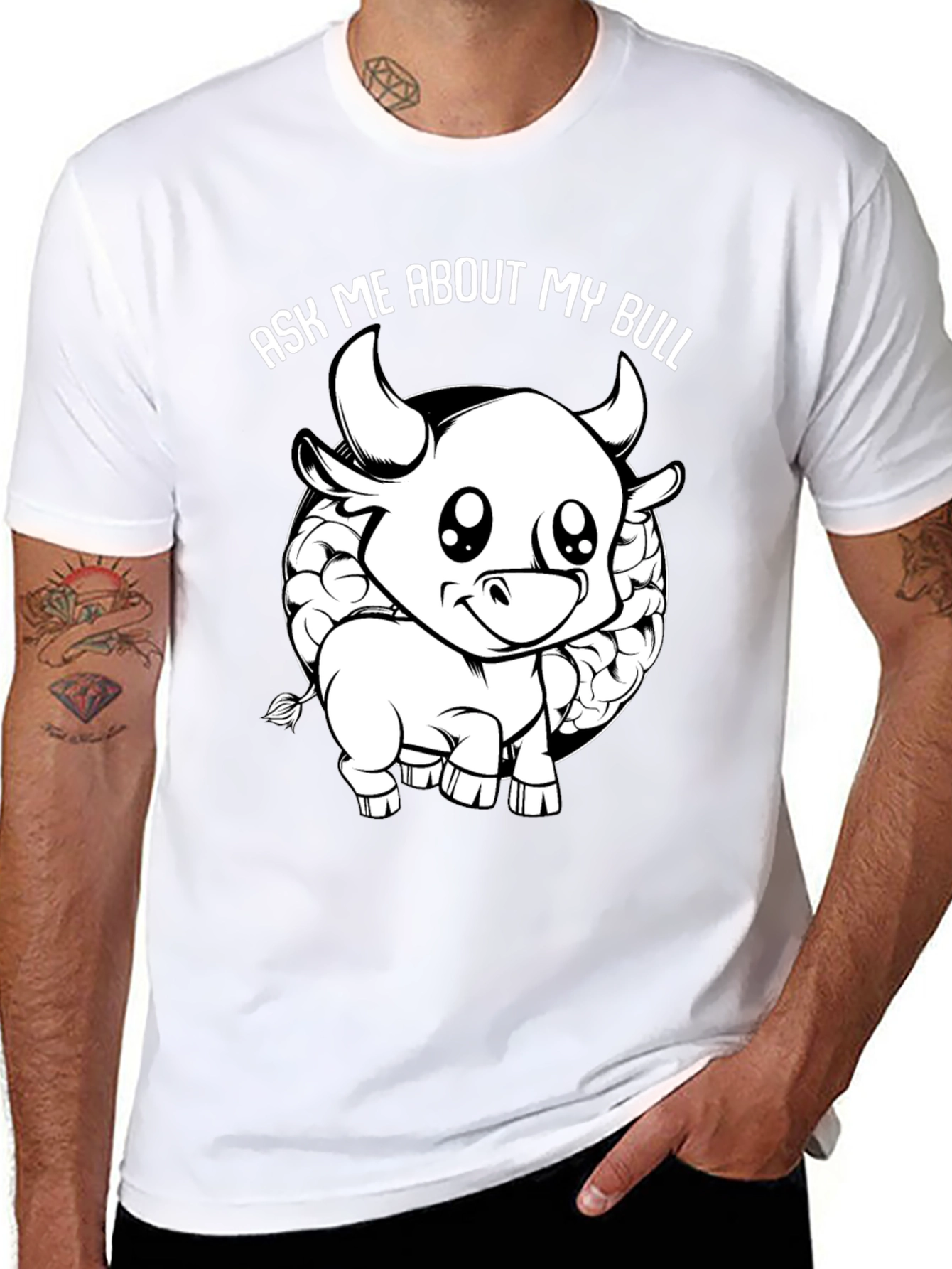 Ask Me About My Bull Funny Graphic Tee