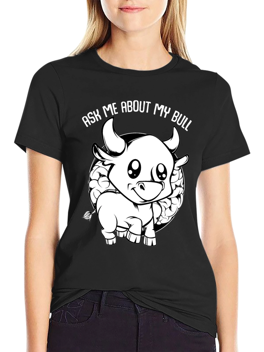 Ask Me About My Bull Funny Graphic Tee