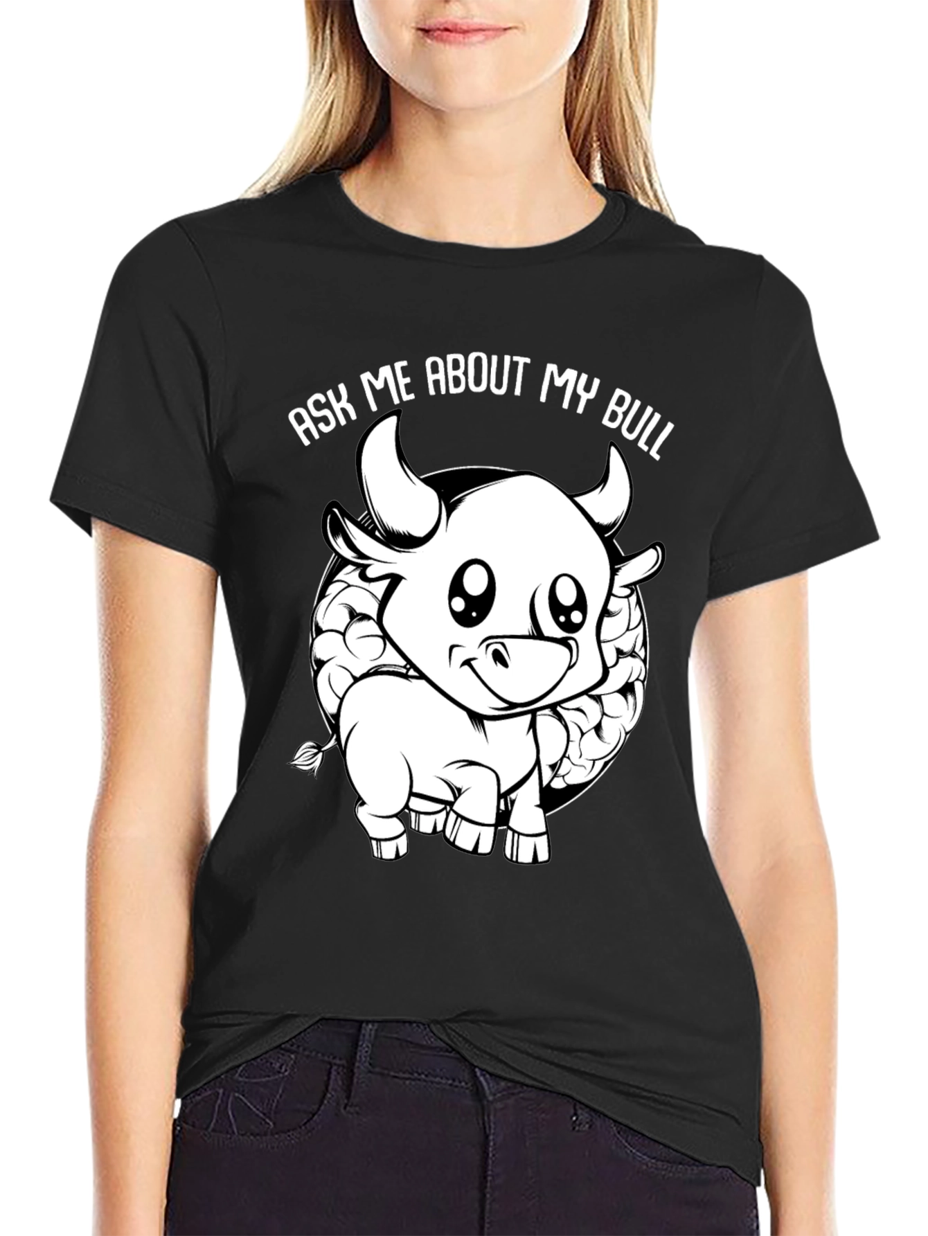Ask Me About My Bull Funny Graphic Tee