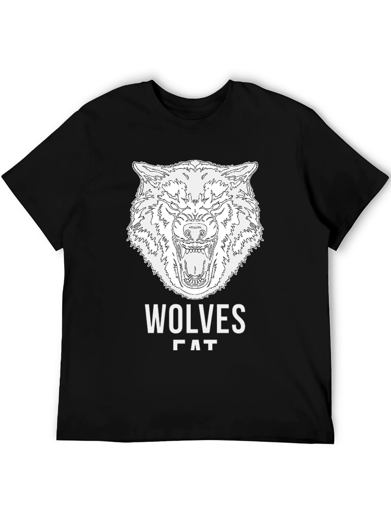 Wolves Graphic Print Black T-Shirt for Men