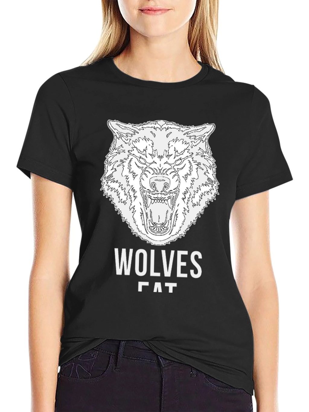 Wolves Graphic Print Black T-Shirt for Men