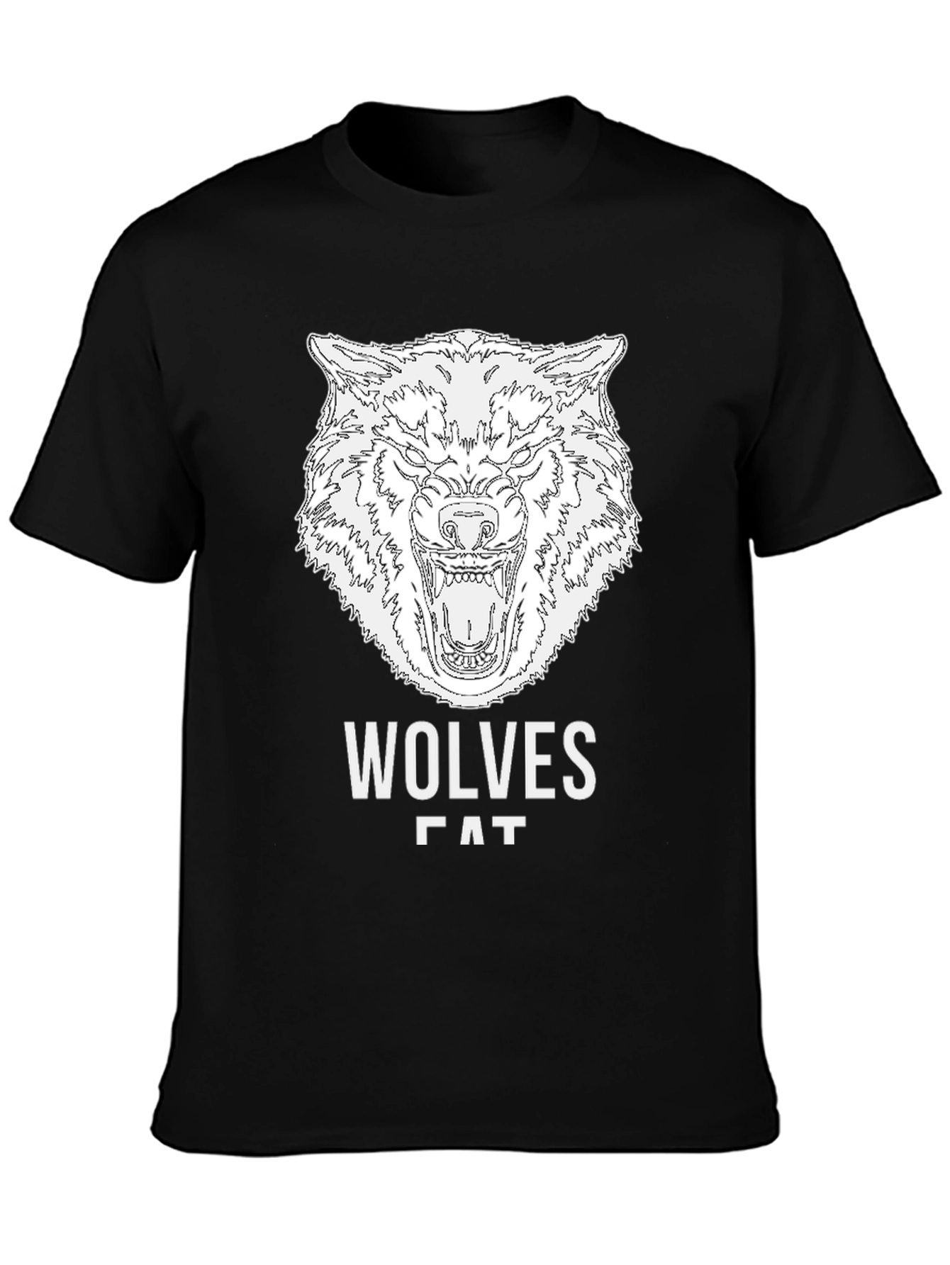 Wolves Graphic Print Black T-Shirt for Men