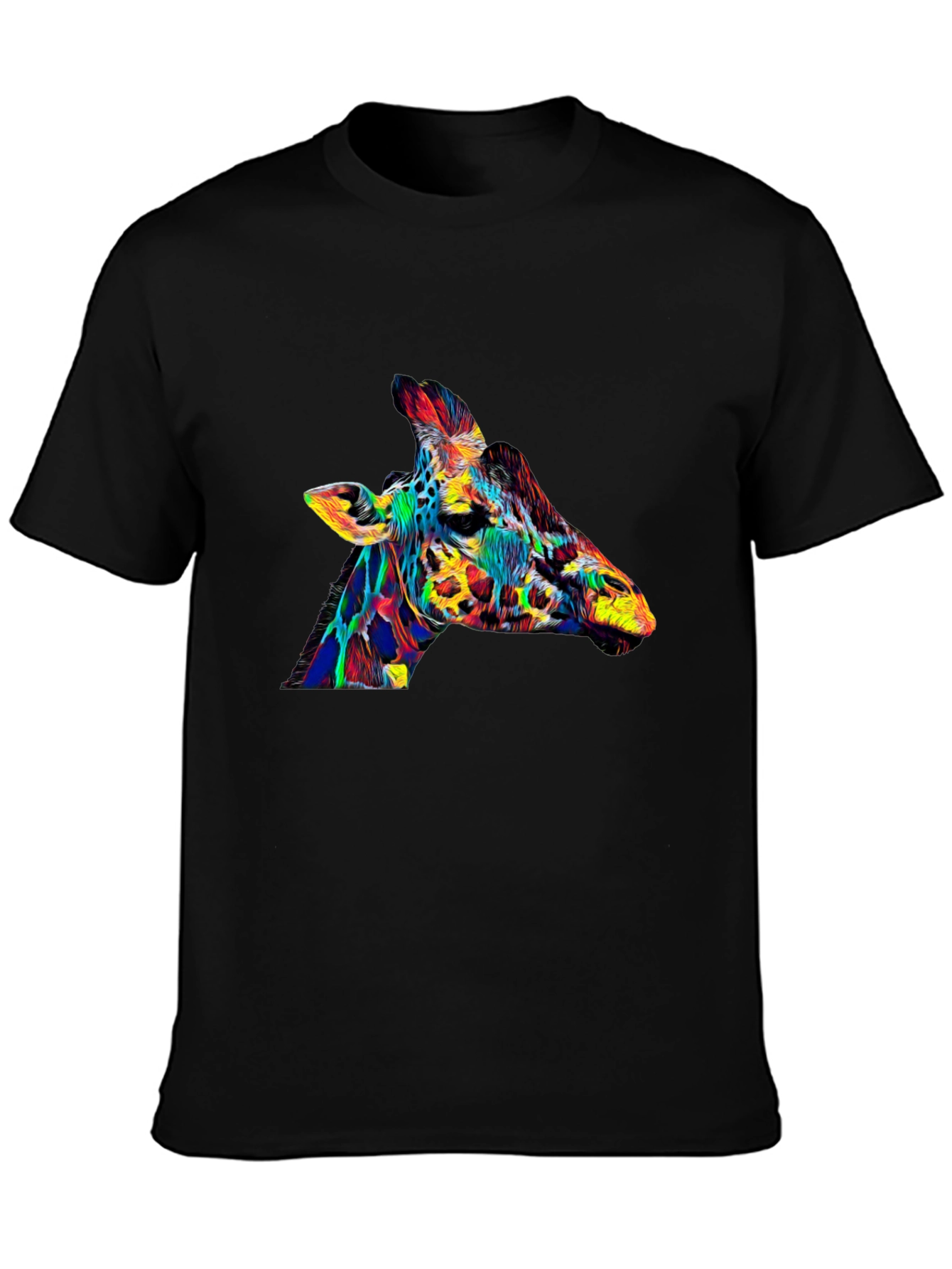 Cool Colorful Giraffe Graphic Tee Shirt