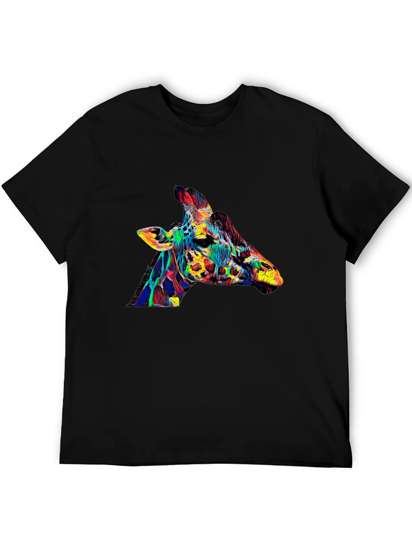 Cool Colorful Giraffe Graphic Tee Shirt