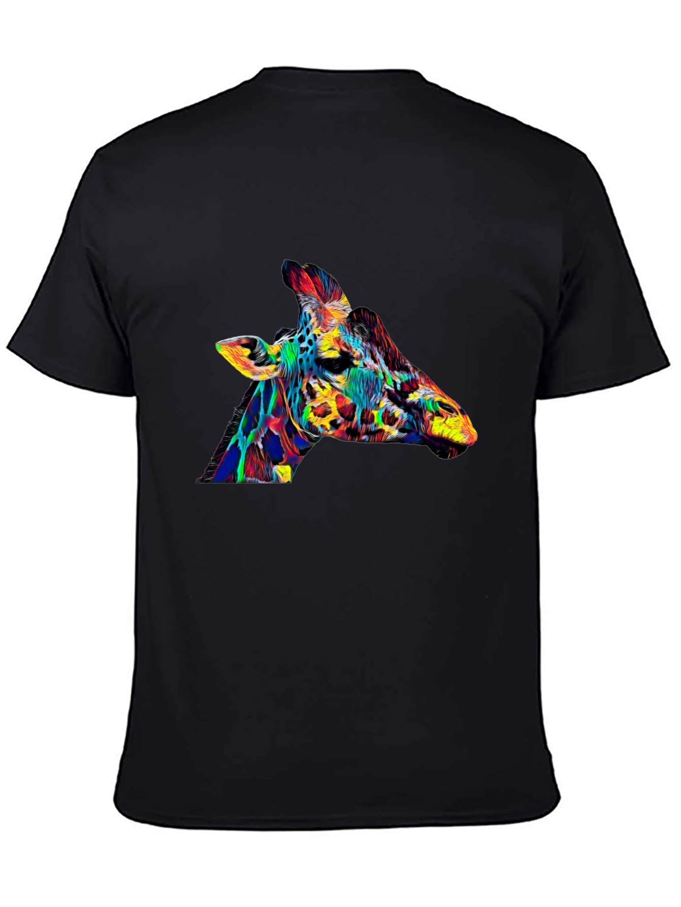 Cool Colorful Giraffe Graphic Tee Shirt