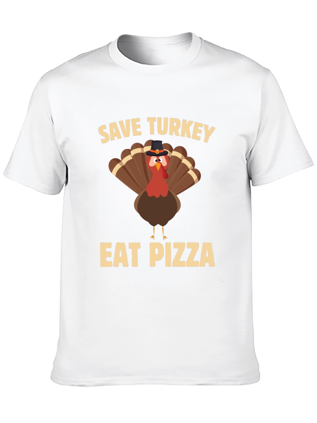 Save Turkey Eat Pizza Black T-Shirt