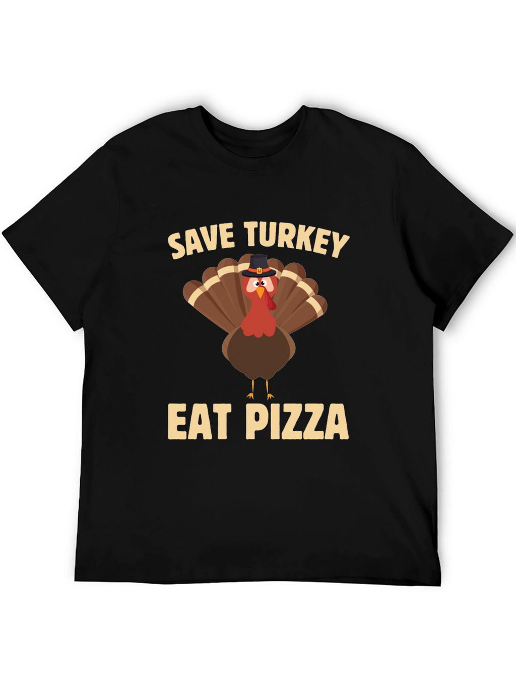 Save Turkey Eat Pizza Black T-Shirt