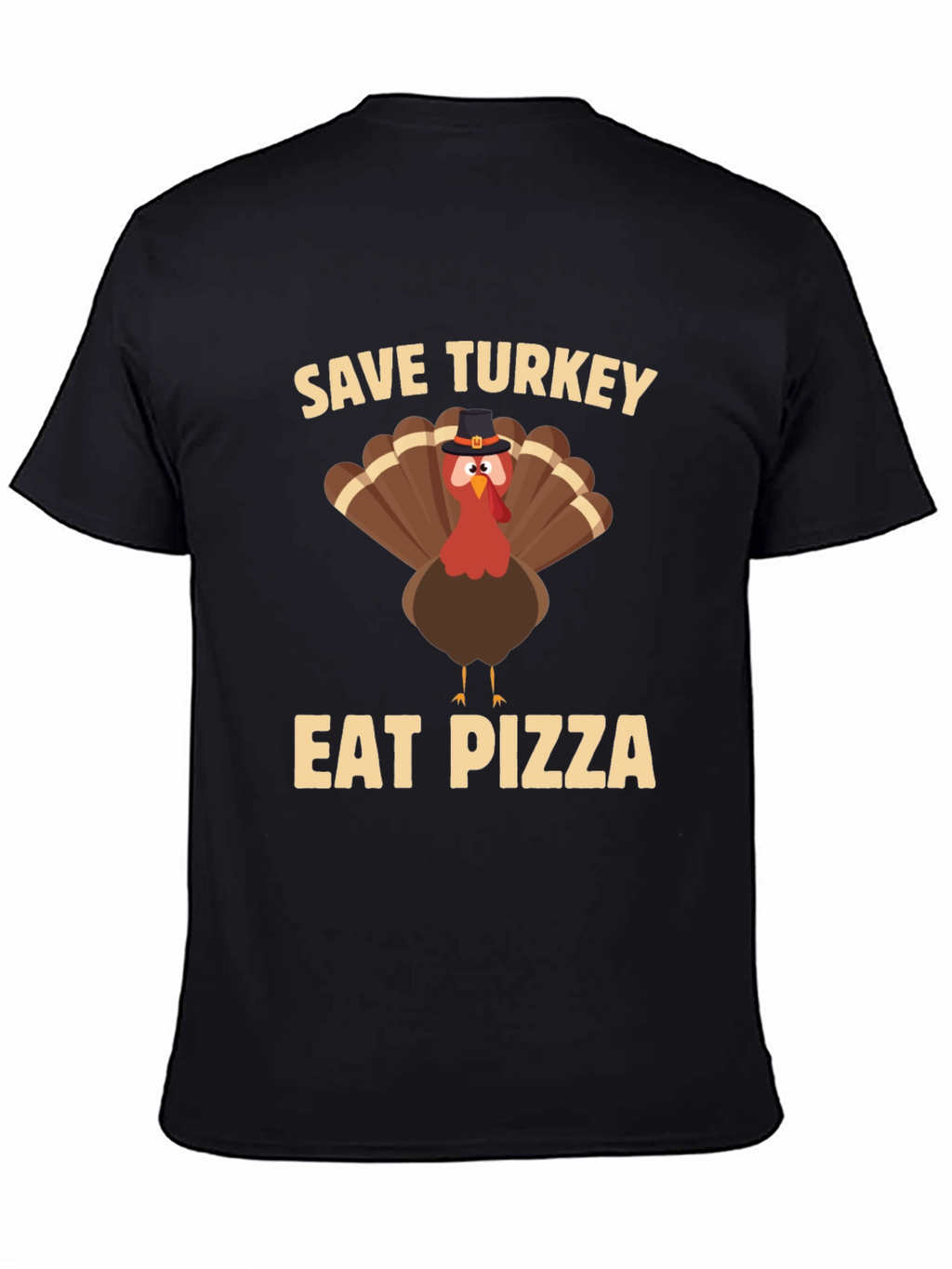 Save Turkey Eat Pizza Black T-Shirt