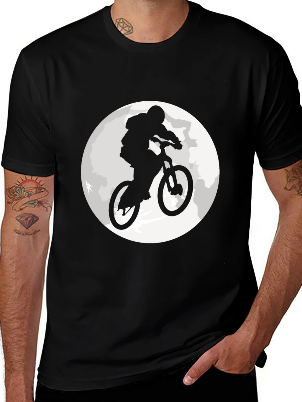 Mountain Bike Moon Graphic T-Shirt