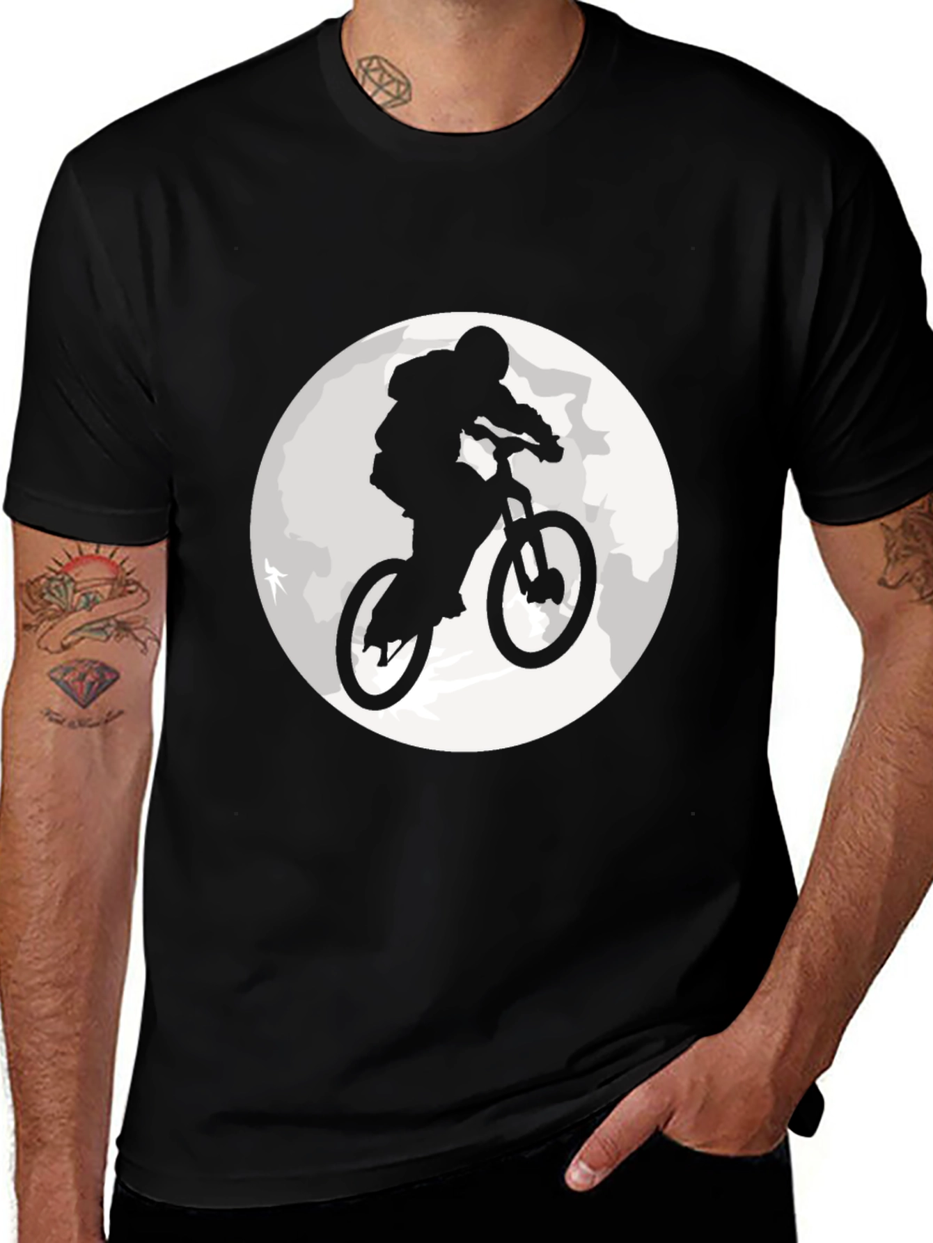 Mountain Bike Moon Graphic T-Shirt