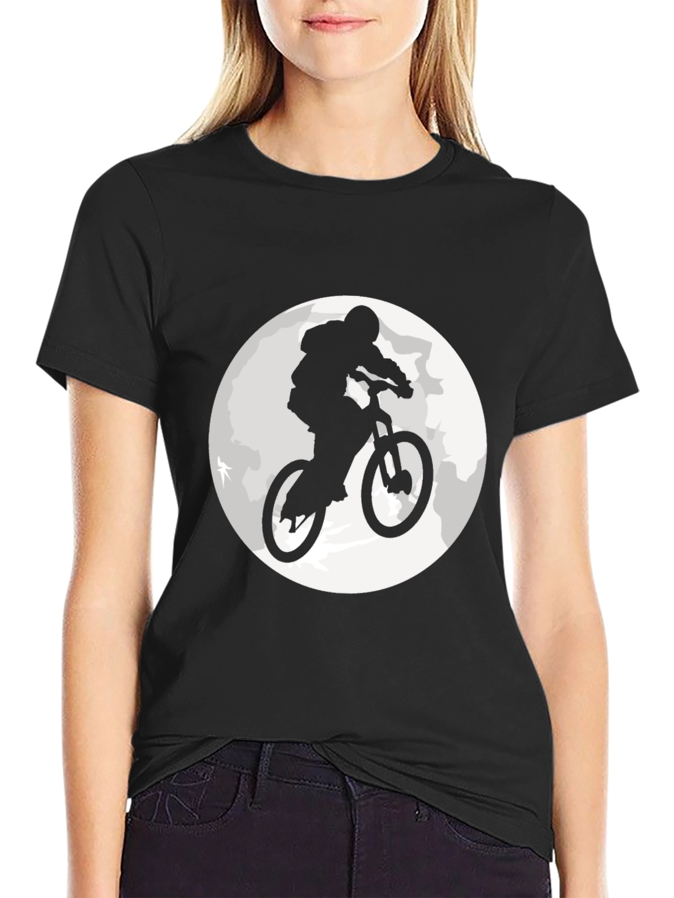 Mountain Bike Moon Graphic T-Shirt