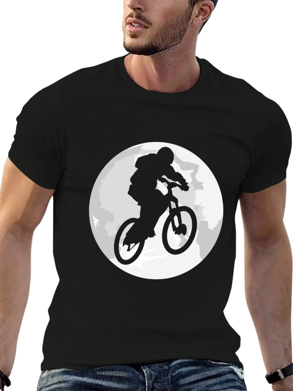 Mountain Bike Moon Graphic T-Shirt