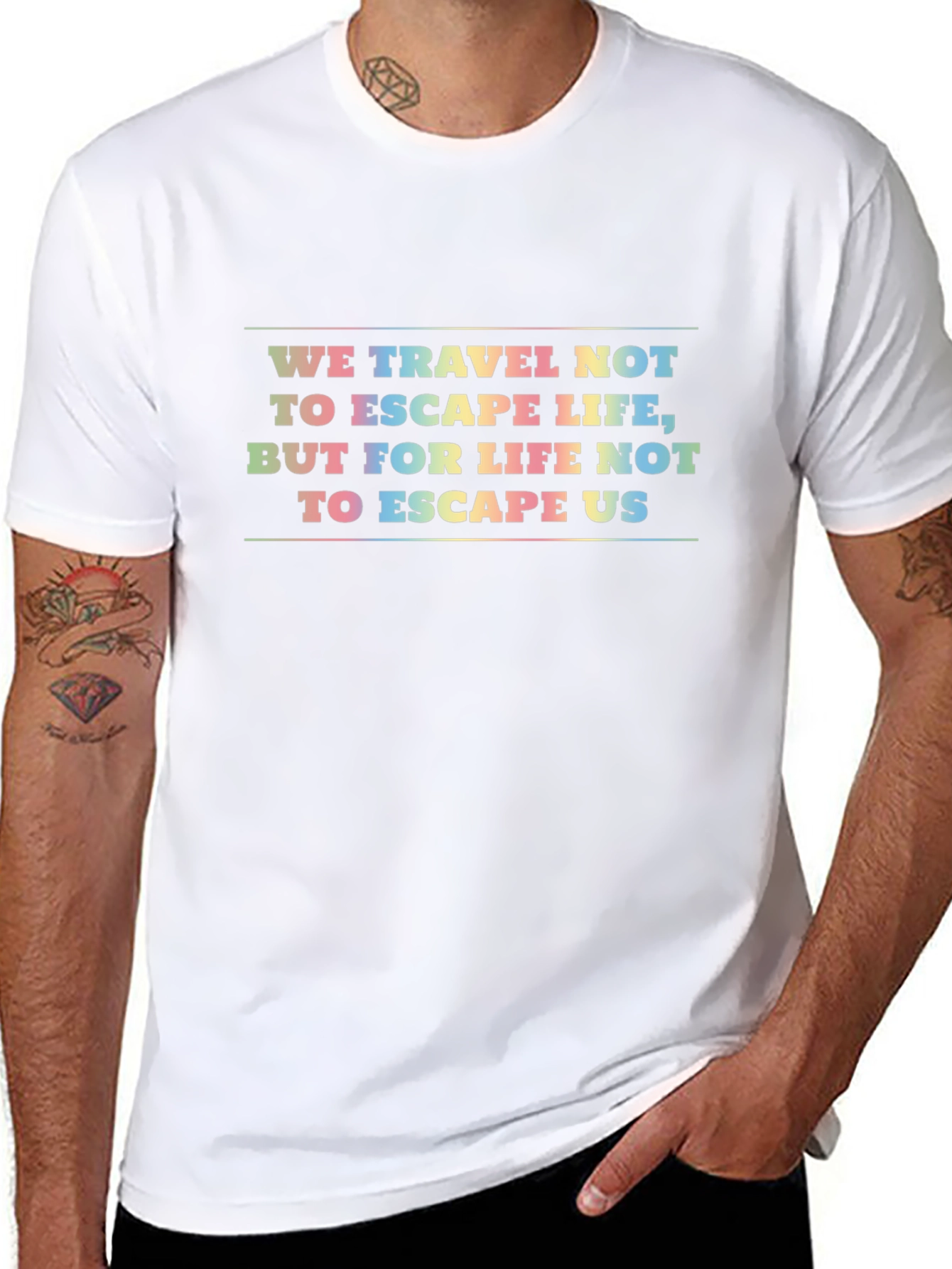 Travel Quote Graphic Black T-Shirt