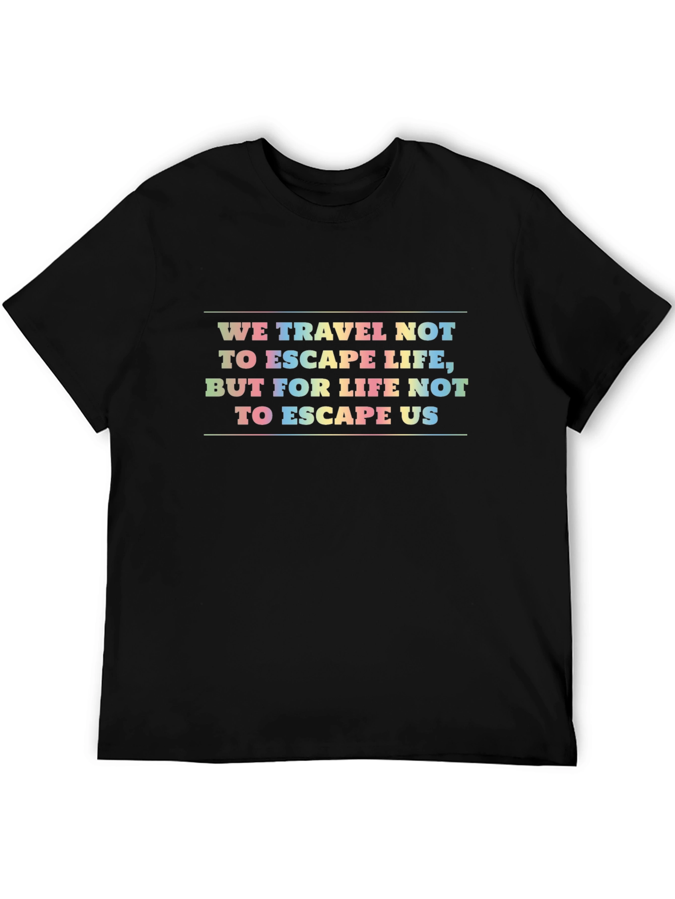 Travel Quote Graphic Black T-Shirt