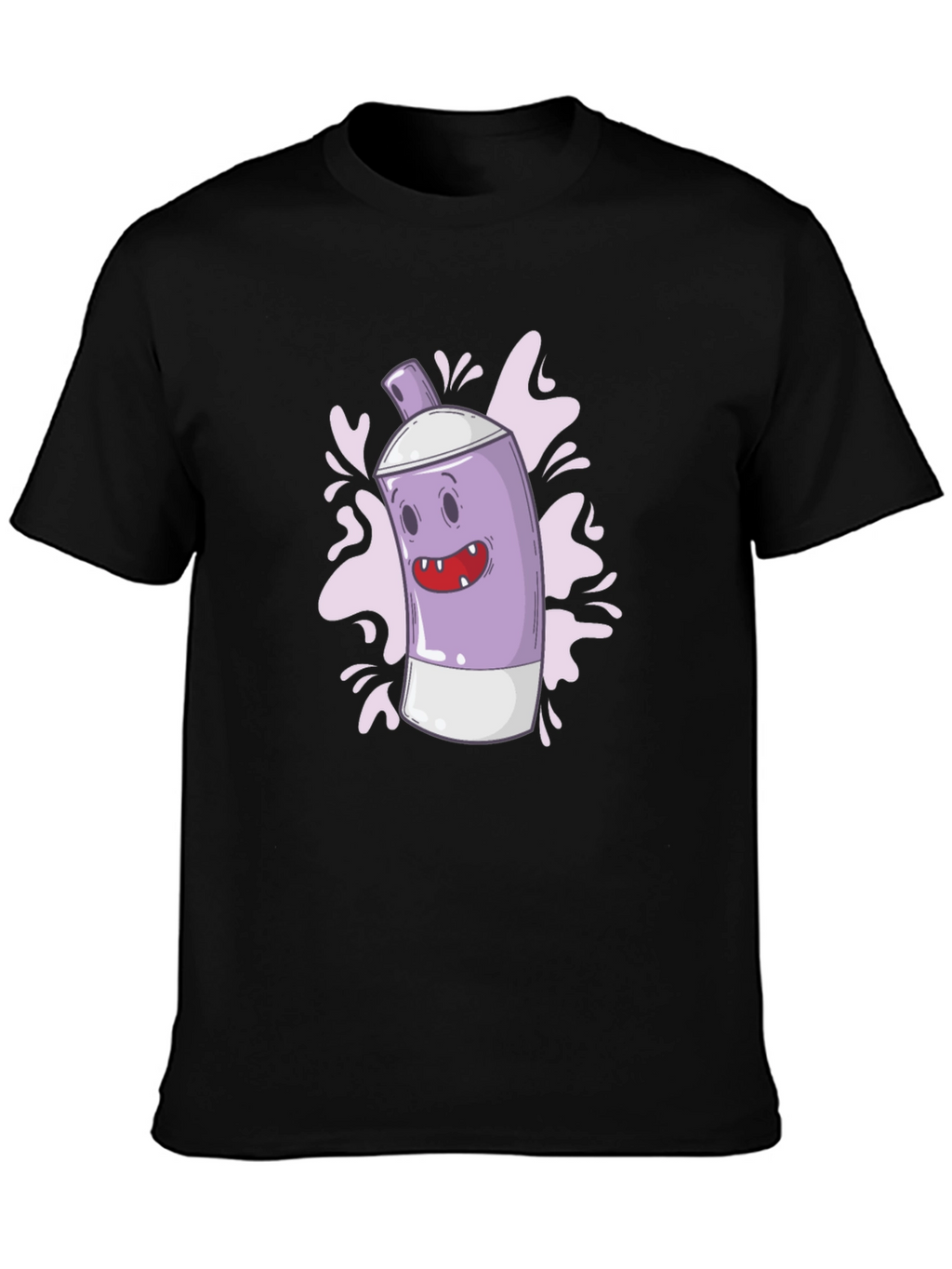 Funky Spray Can Graphic Tee - Cool Cartoon Design