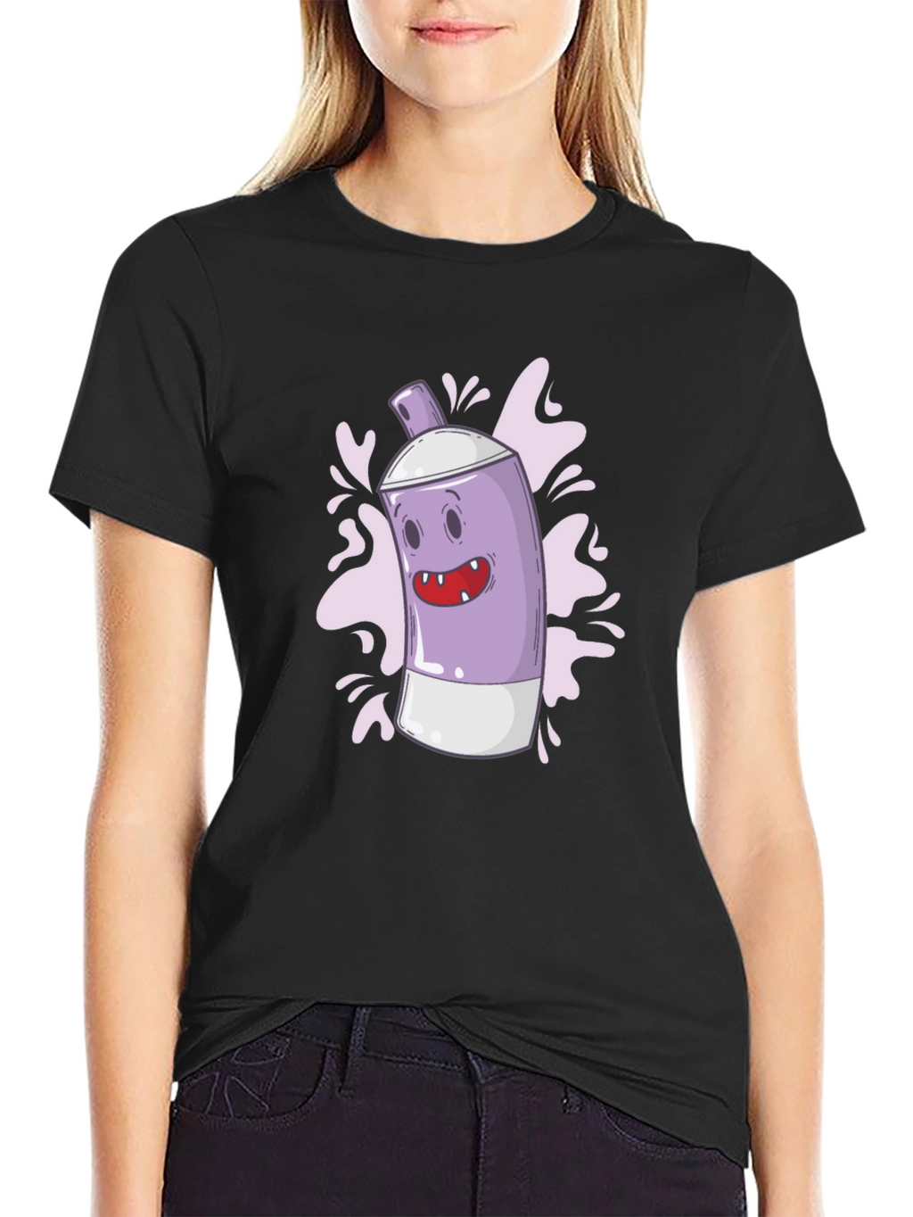 Funky Spray Can Graphic Tee - Cool Cartoon Design