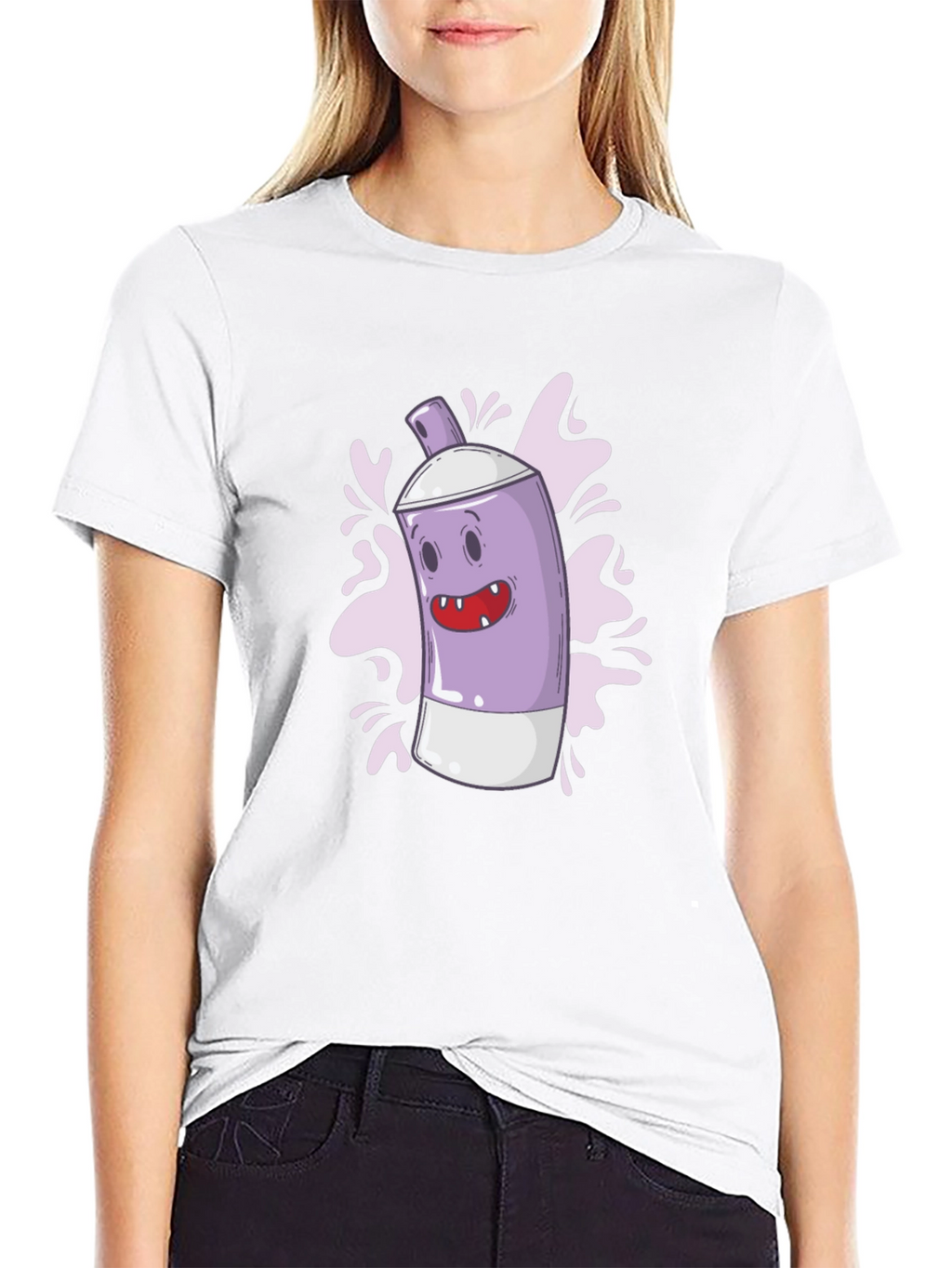 Funky Spray Can Graphic Tee - Cool Cartoon Design