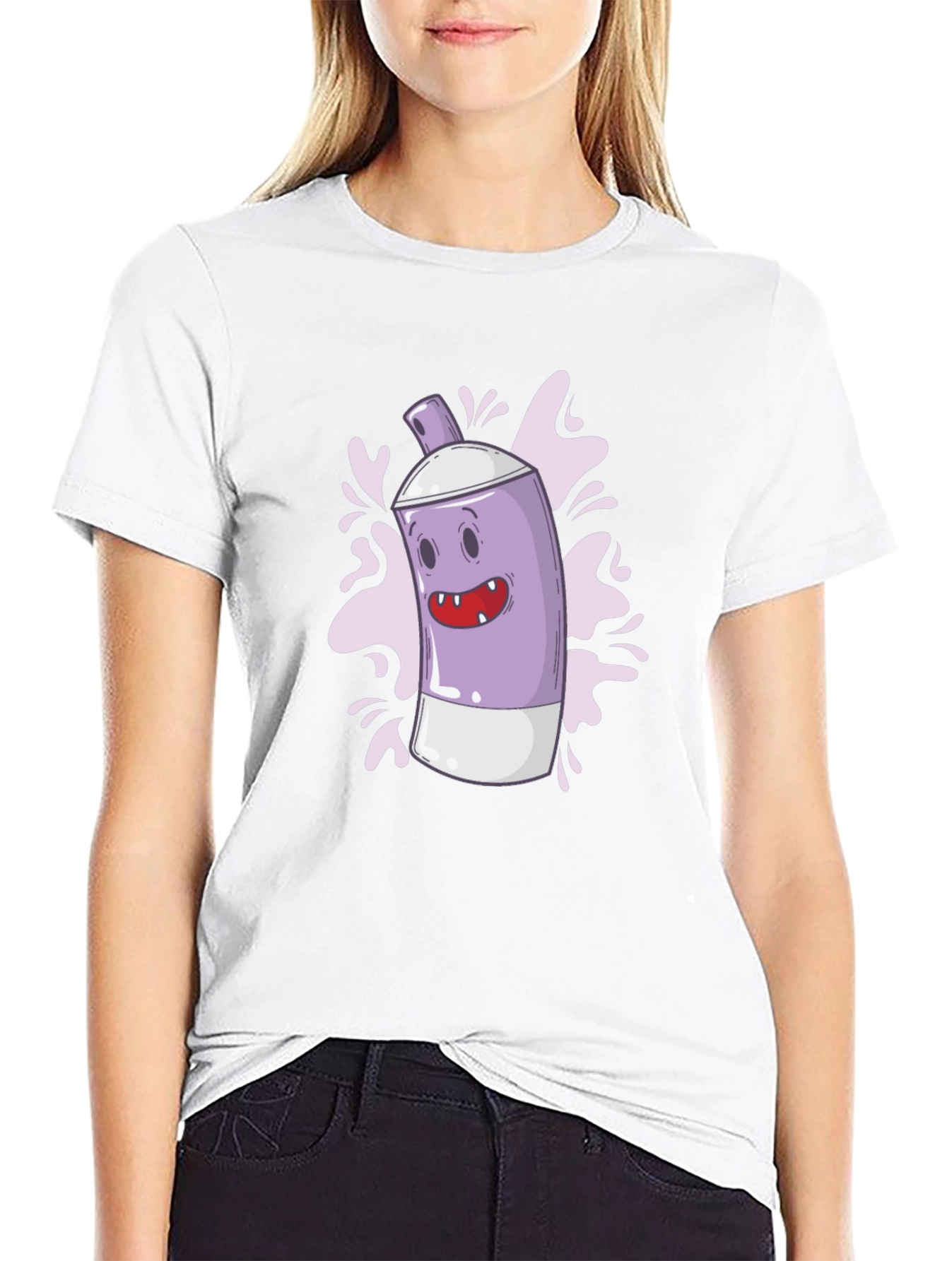 Funky Spray Can Graphic Tee - Cool Cartoon Design