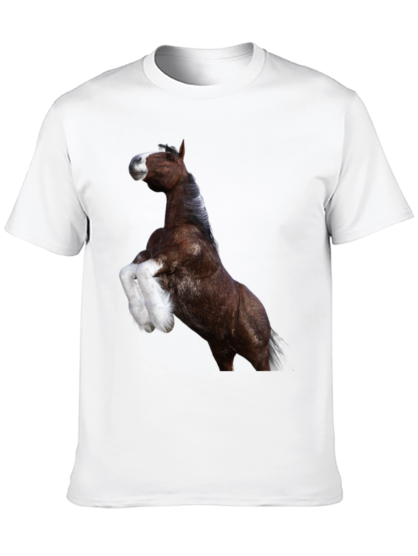 Horse Graphic Tee - Black Cotton T-Shirt
