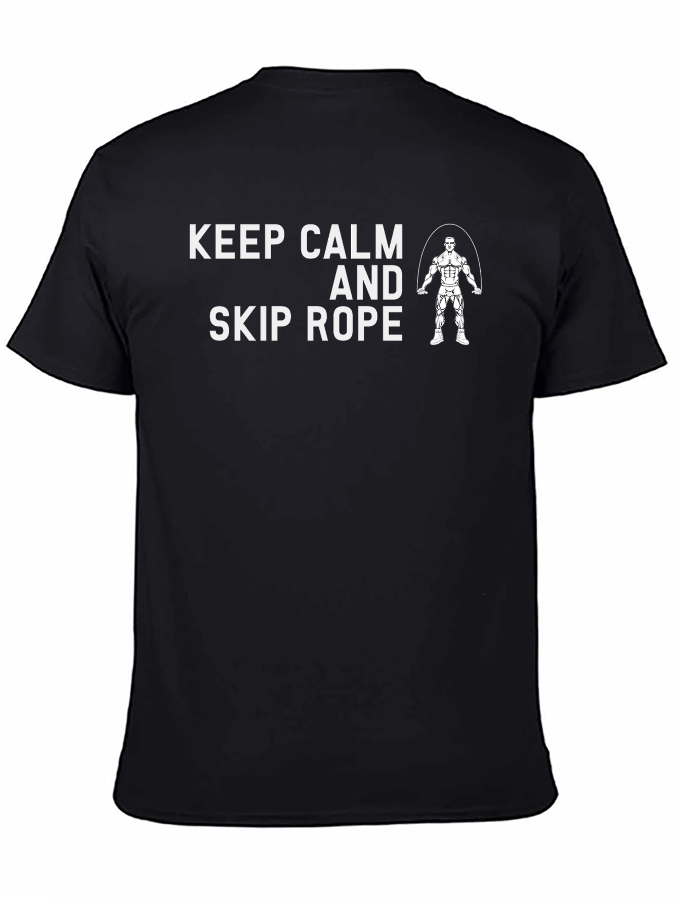 Keep Calm and Skip Rope Black Graphic Tee