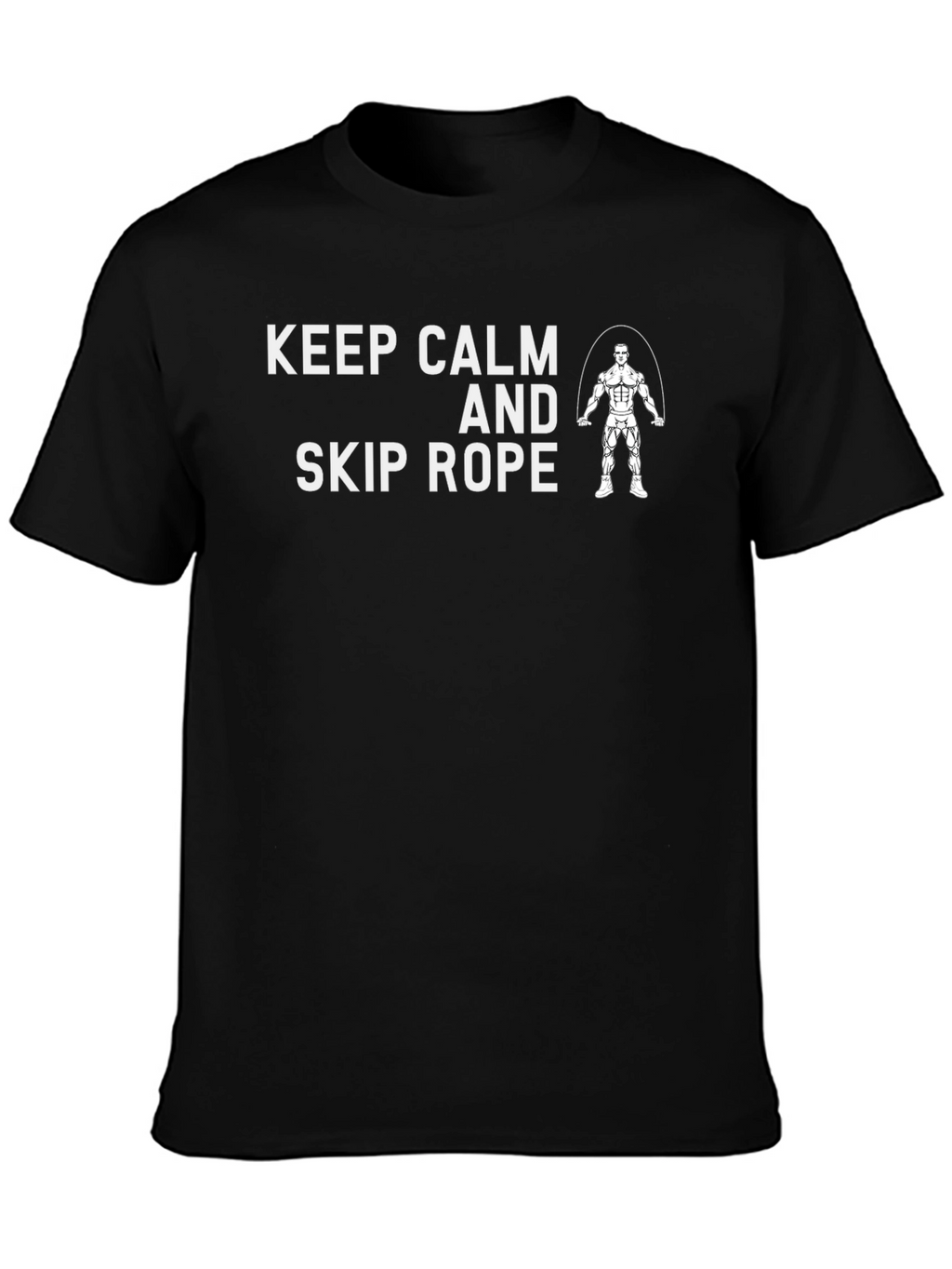 Keep Calm and Skip Rope Black Graphic Tee
