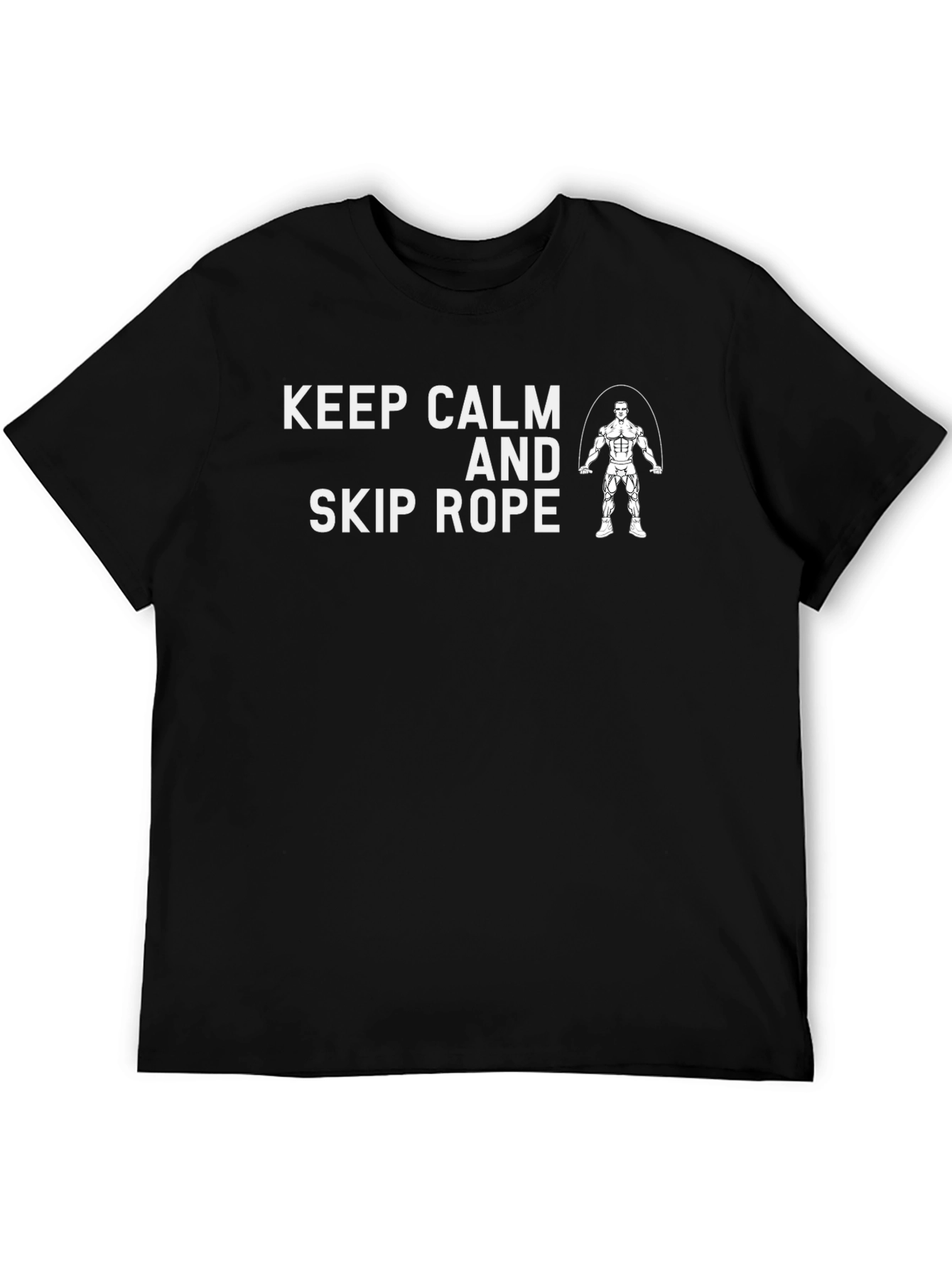 Keep Calm and Skip Rope Black Graphic Tee