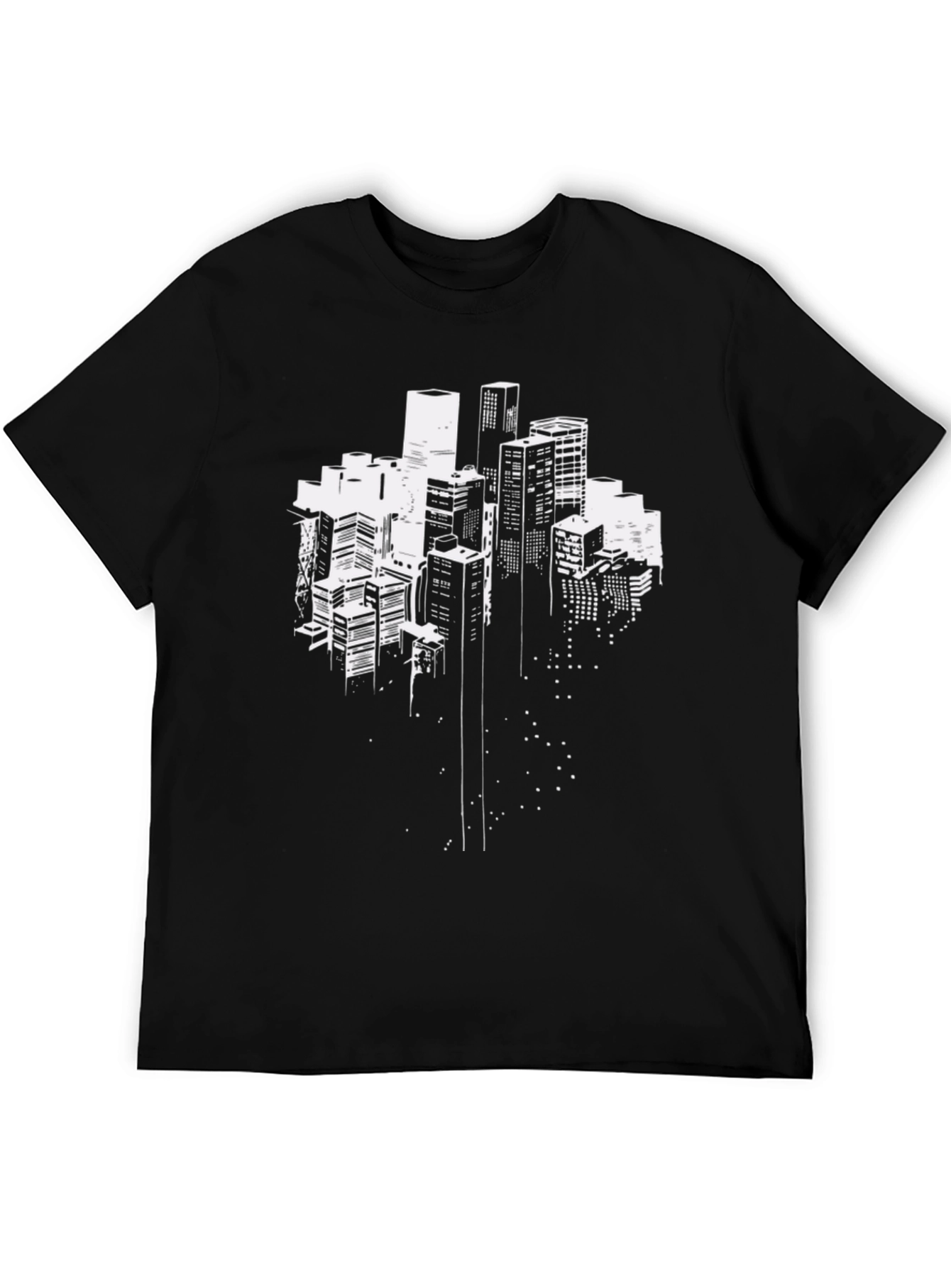 Urban Skyline Graphic Tee - Black